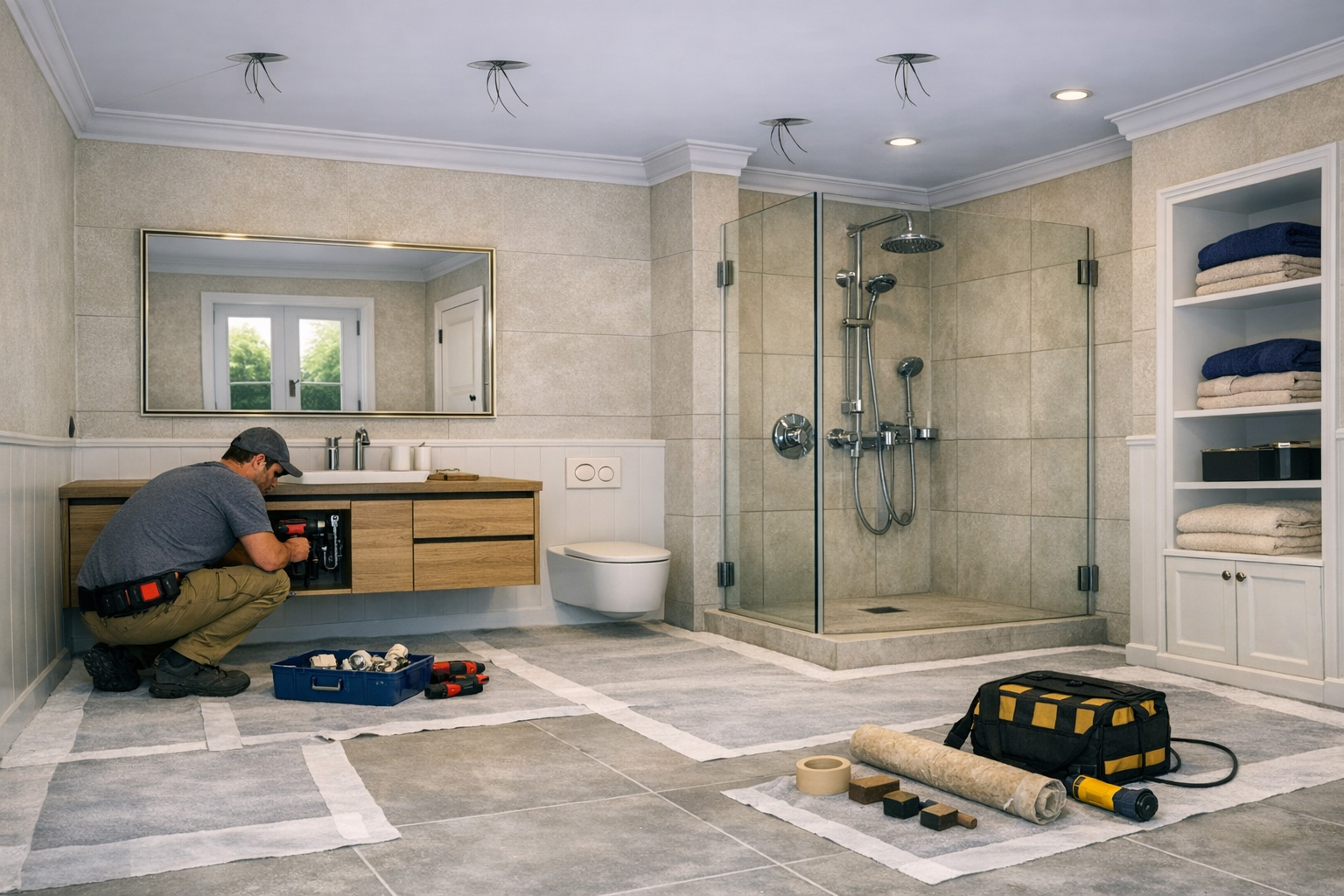 Montage im Badezimmer